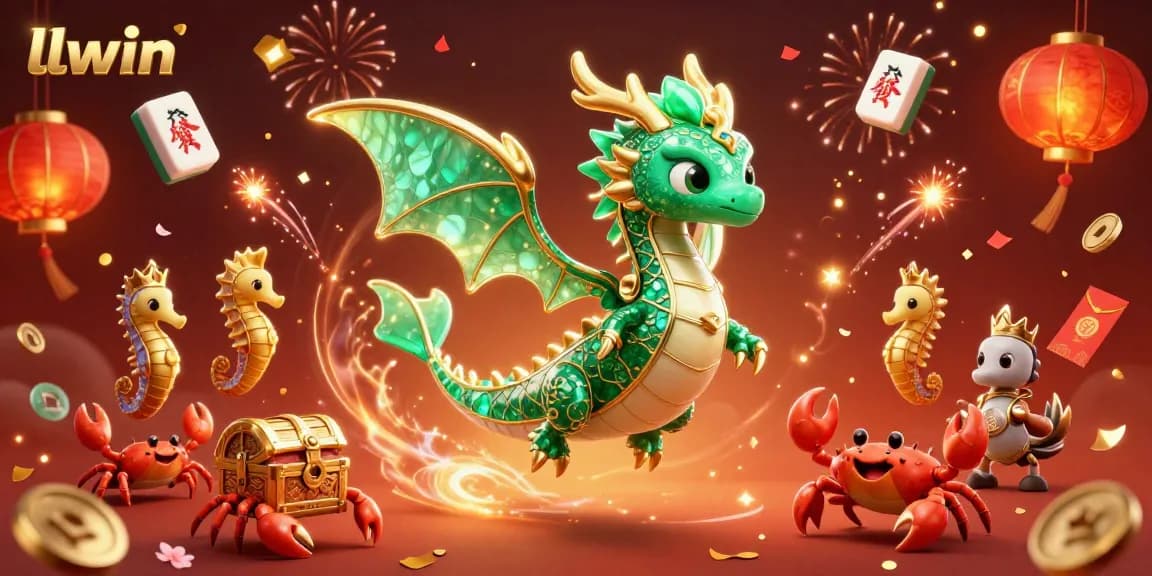 Experience the thrilling allure of llwin with intricately designed casino characters surrounded by festive elements.
