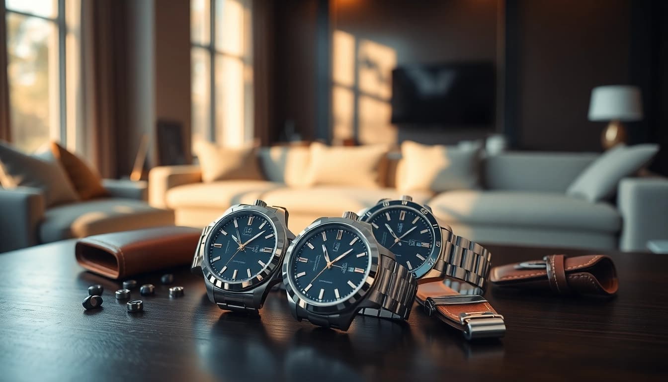 Showcasing replica watches with intricate designs in a luxurious setting