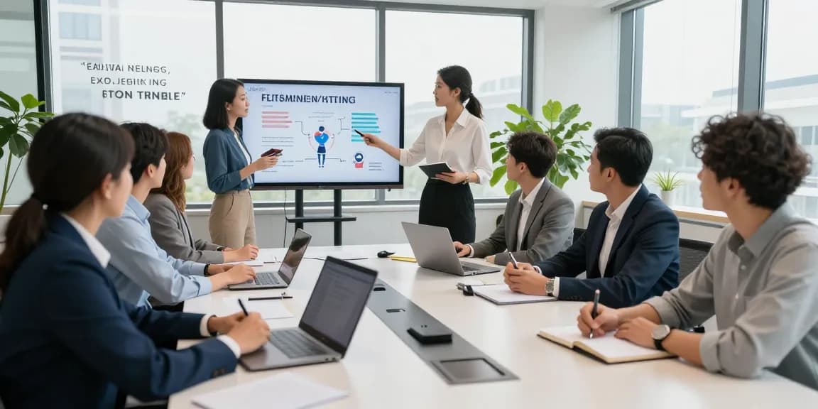 Kolaborasi tim bisnis di ruang kantor modern, memperlihatkan peluang balak66 untuk pengembangan jaringan.