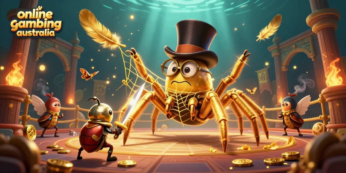 Engage in online gambling Australia with vibrant casino action featuring unique characters.