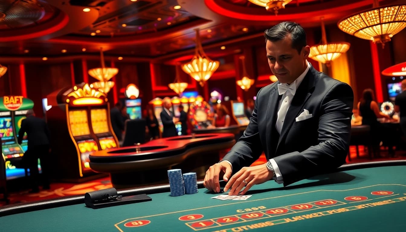 Players enjoying a thrilling game at QQMacan’s professional casino table.