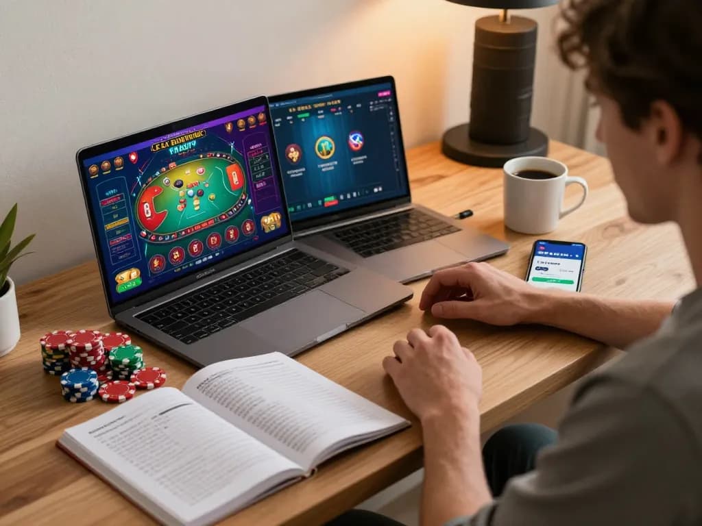 Player engaging with vt88 app for online gaming at a cozy home setup.