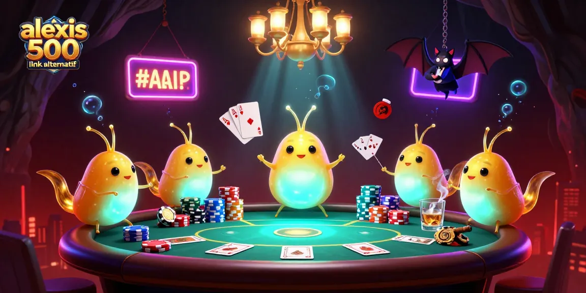 Experience thrilling gameplay with the alexis 500 link alternatif in a bioluminescent casino scene.