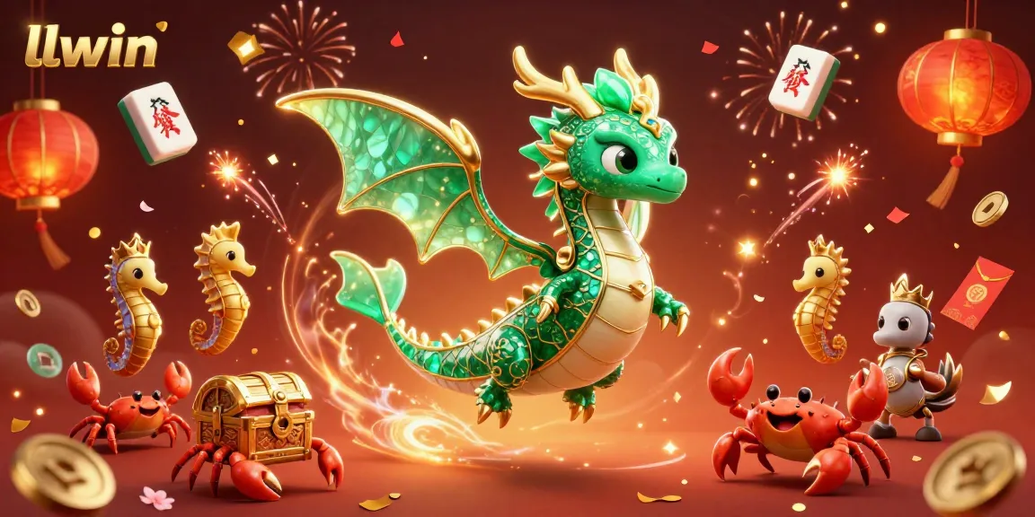 Experience the thrilling allure of llwin with intricately designed casino characters surrounded by festive elements.