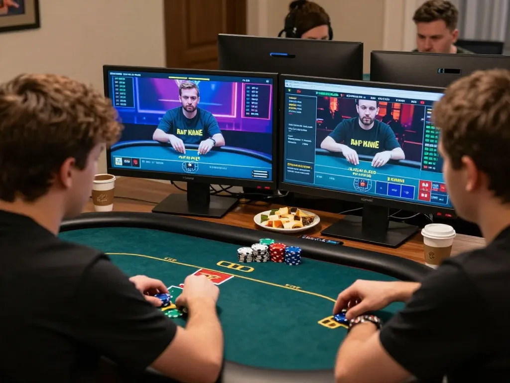 Engaging online poker gameplay with smartcityhostels setup, highlighting strategic betting and player interaction