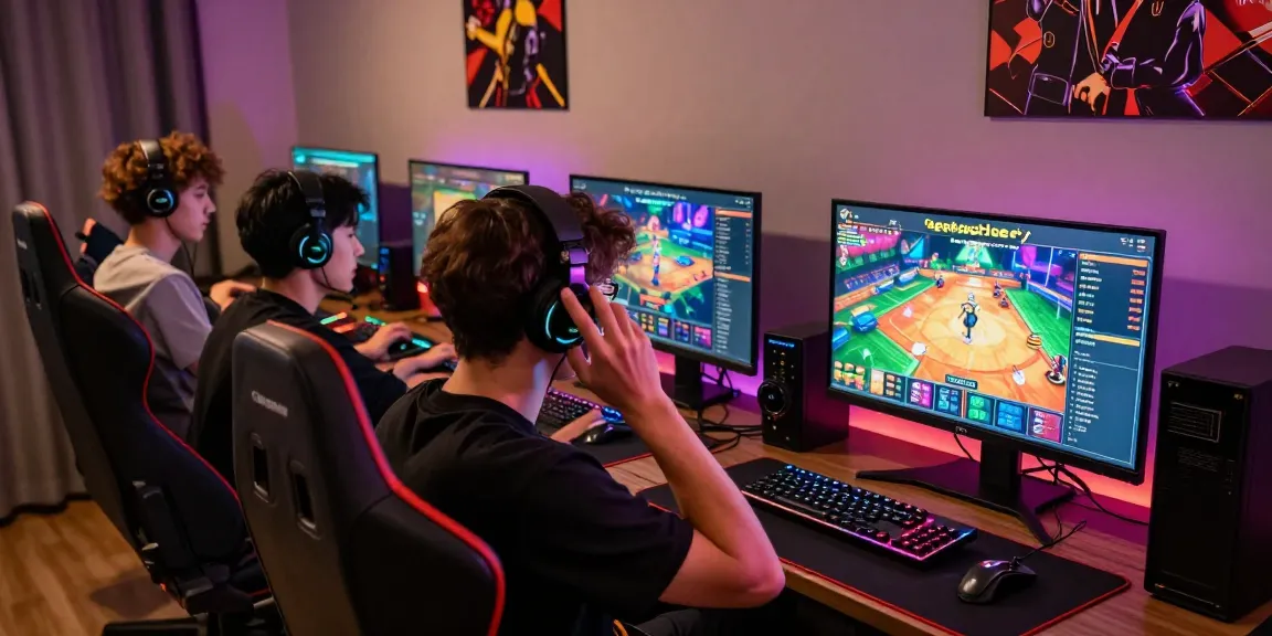 Exciting online gaming session featuring Betebet platform with players, vibrant screens, and immersive atmosphere.
