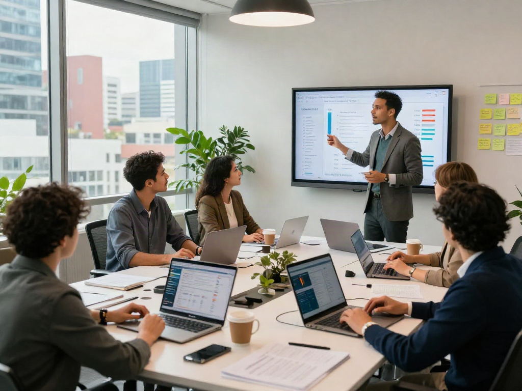 Kunjungi website for effective digital marketing strategies with diverse professionals collaborating in a modern office.