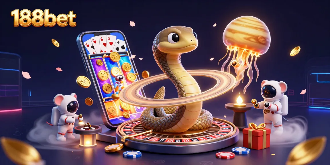 Place bets on the roulette wheel with 188bet's vibrant 3D casino scene featuring animated elements.