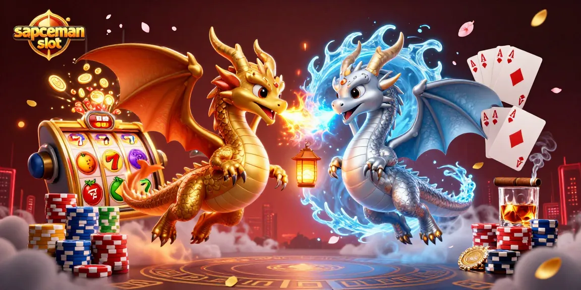 Engage with the vibrant sapceman slot scene featuring dragons and rich casino elements.