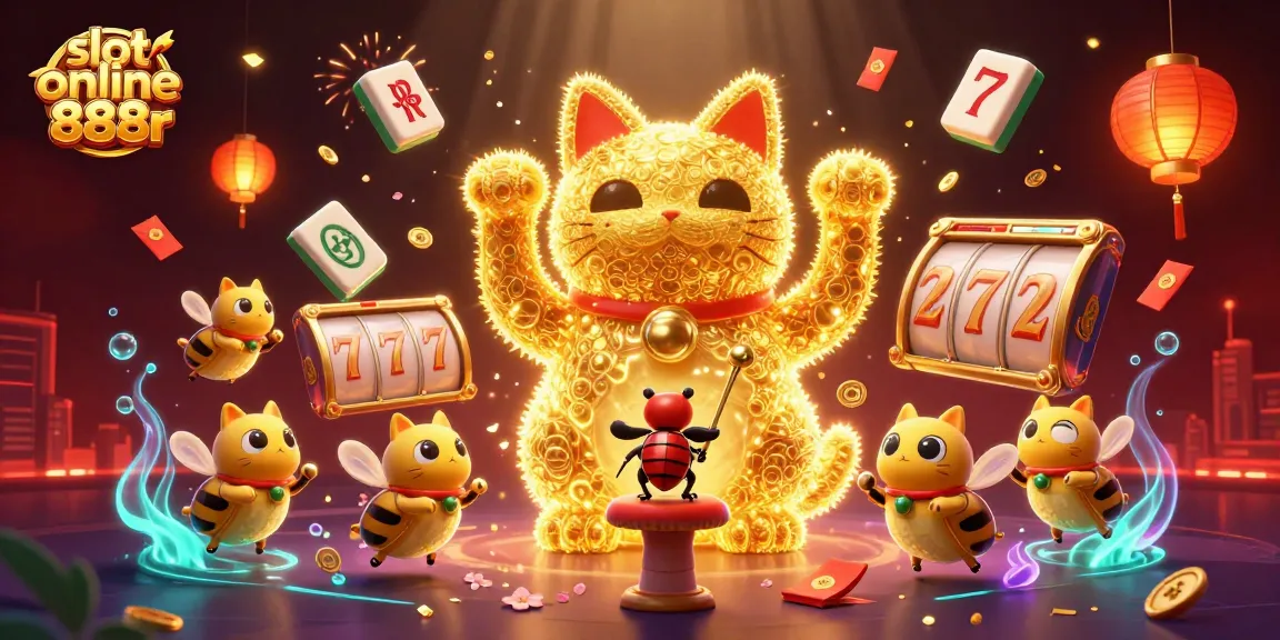 Experience thrilling gameplay with slot online 888r as a lucky cat forms with vibrant casino symbols and dynamic action.