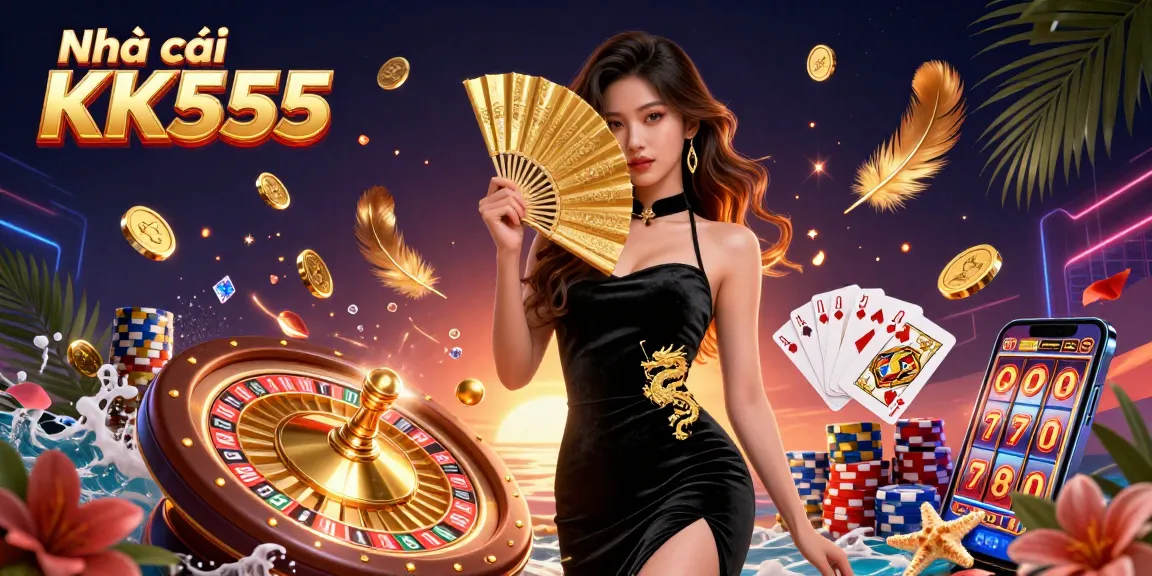 Engage with Nhà cái KK555 via stunning online casino art featuring intricate gaming elements.