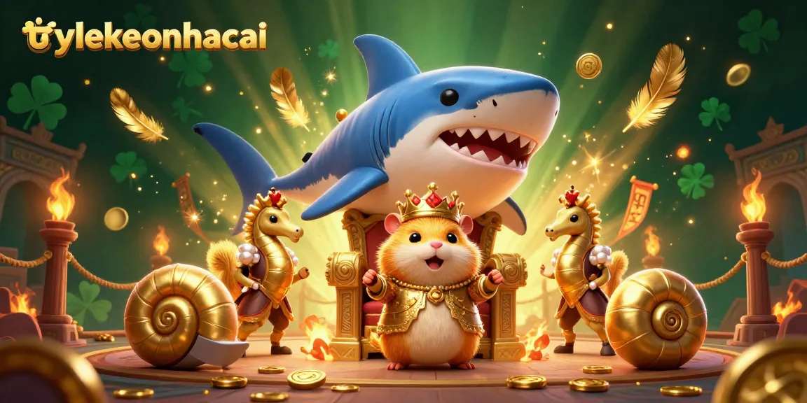 Experience gambling excitement with tylekeonhacai through a vibrant illustrated scene of animated casino elements.