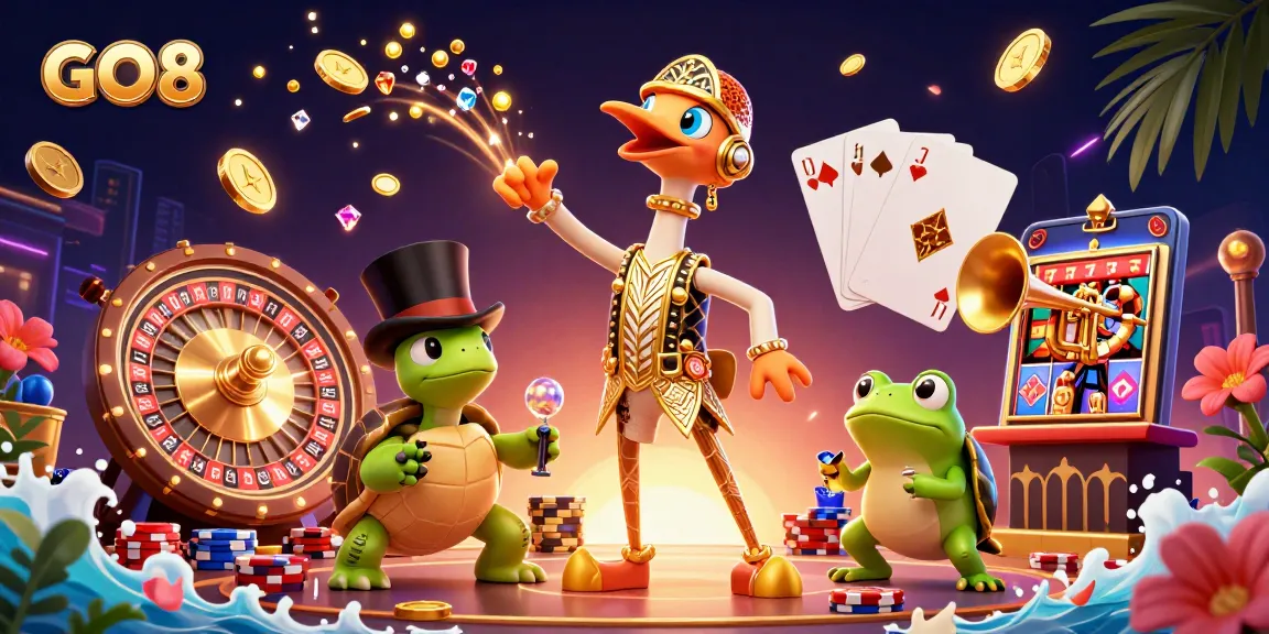 Experience the excitement at GO8, the trusted online casino featuring vibrant characters and dynamic gaming action.
