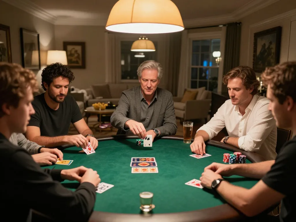 Experience ดูหนัง like a thrilling home poker night with friends, engaging gameplay and snacks.