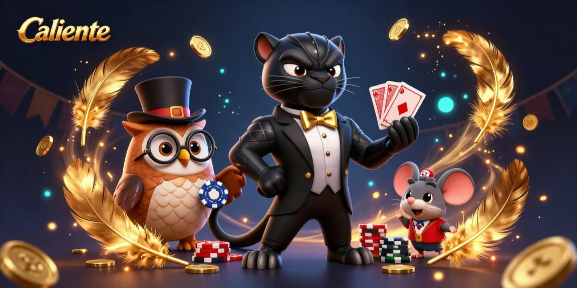 Engage in exciting gaming adventures with Caliente featuring vibrant characters amidst a dynamic casino scene.