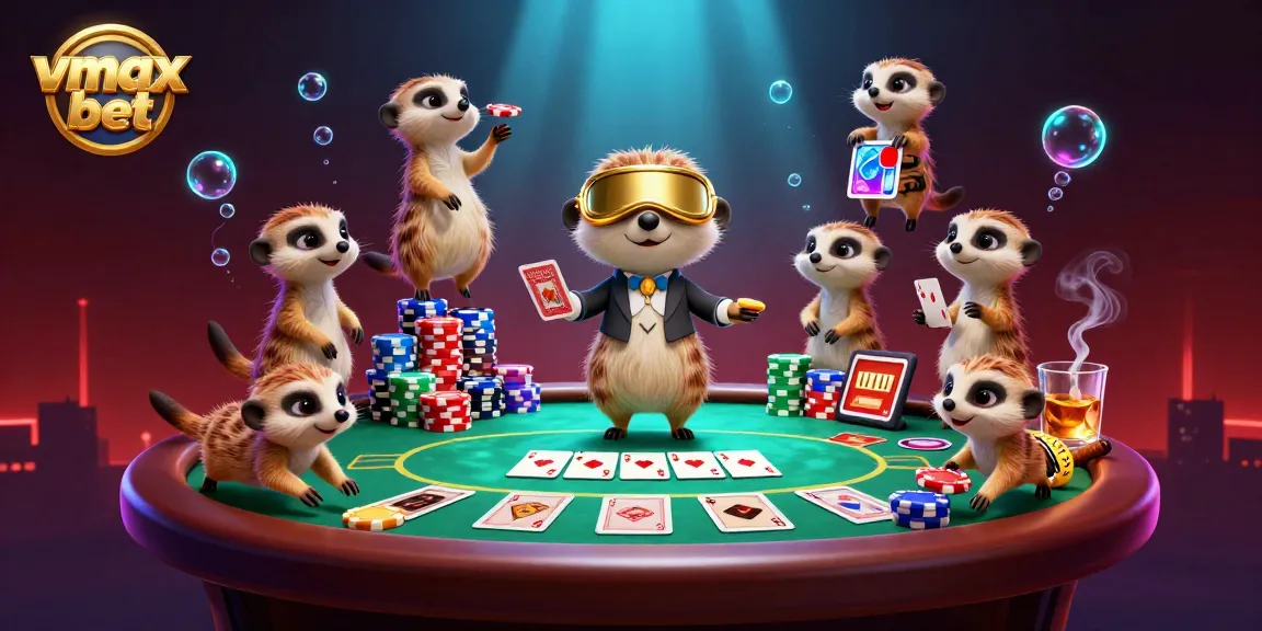 Experience thrilling gaming with vmax bet while meerkats engage in casino action and dynamic gameplay.