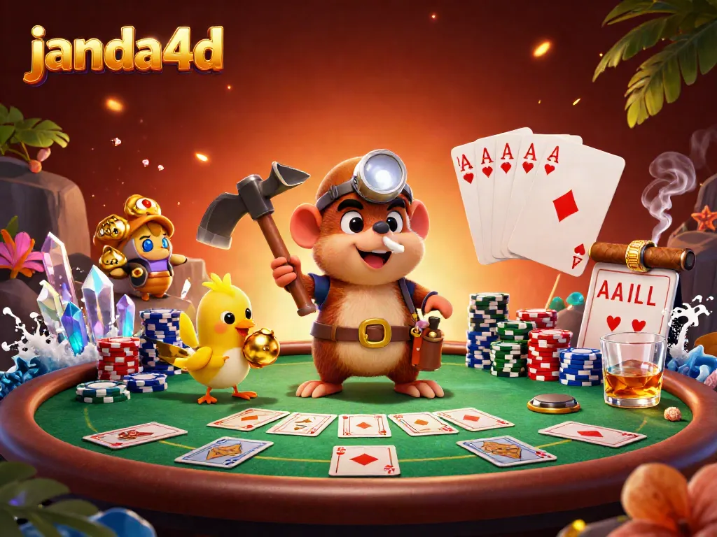 Menangkan permainan di janda4d dengan ilustrasi kasino yang kaya dan berwarna-warni.