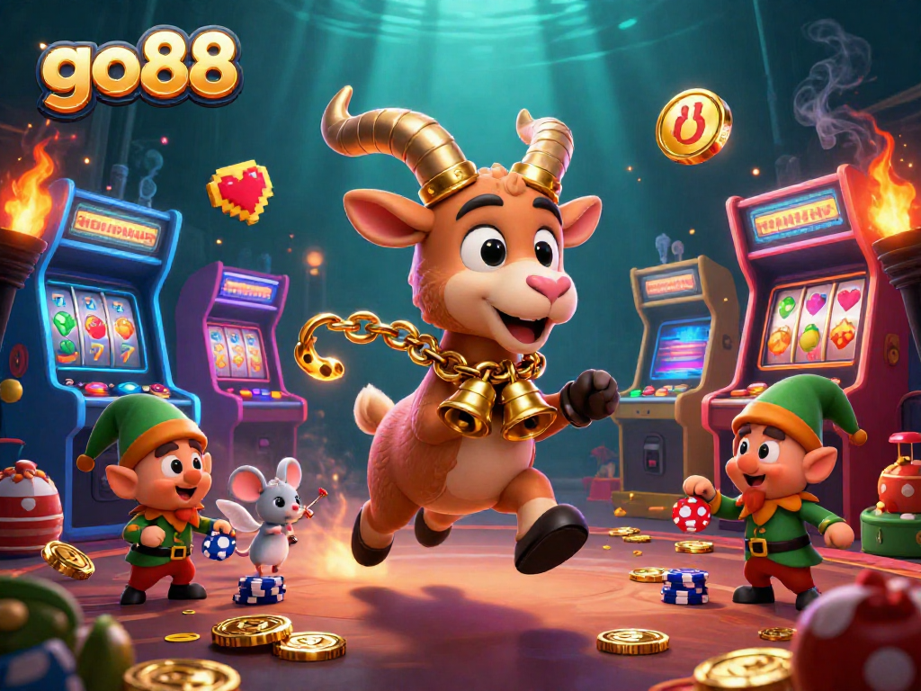 Experience thrilling gameplay at go88 with Krampus the casino master, angel mouse, and mischievous gremlins.
