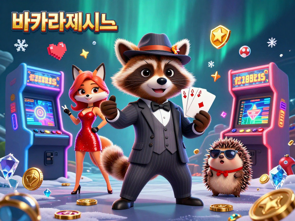 바카라사이트에서 승리하는 매력적인 카지노 게임 환경을 담은 일러스트입니다.