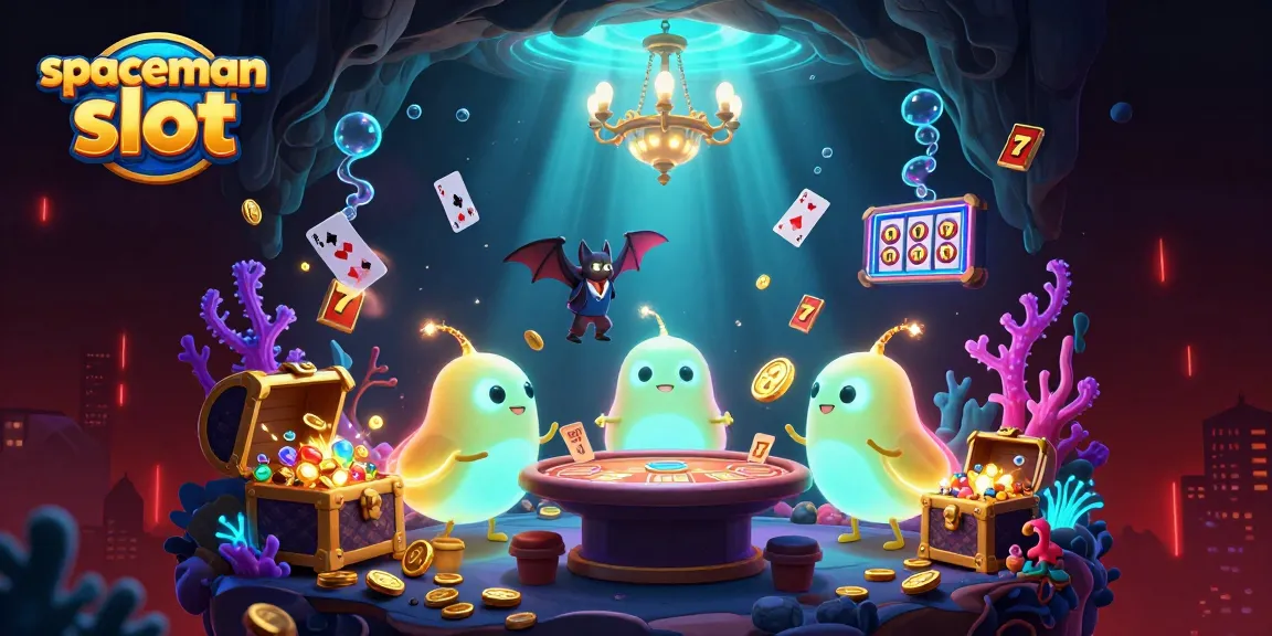 Win big with the spaceman slot as a vibrant 3D casino scene lights up with colorful treasures and engaging gameplay.