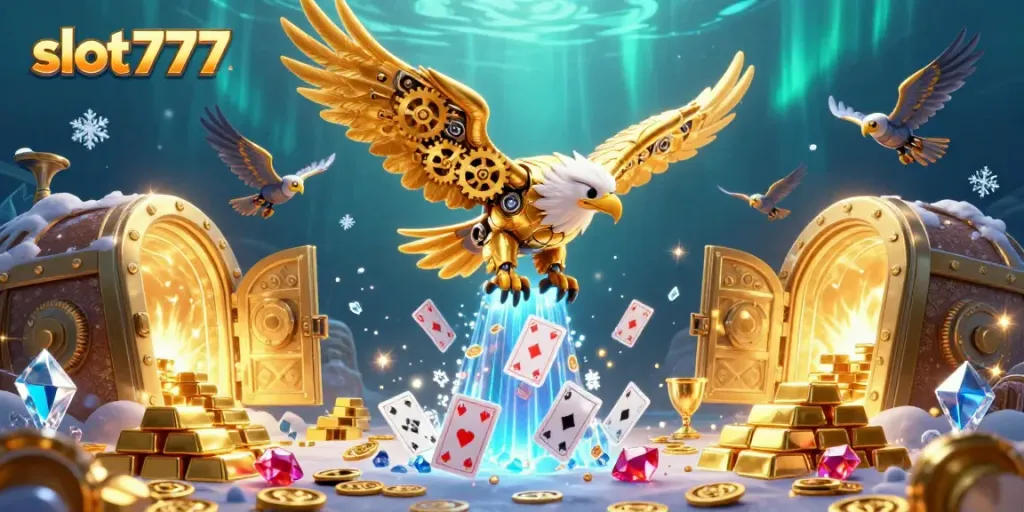 Memenangkan permainan slot777 dengan ilustrasi kasino 3D yang menakjubkan.