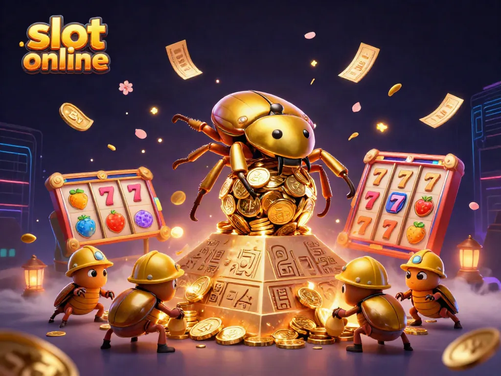 Menangkan jackpot besar di slot online dengan simbol keberuntungan dan koin emas yang berlimpah.