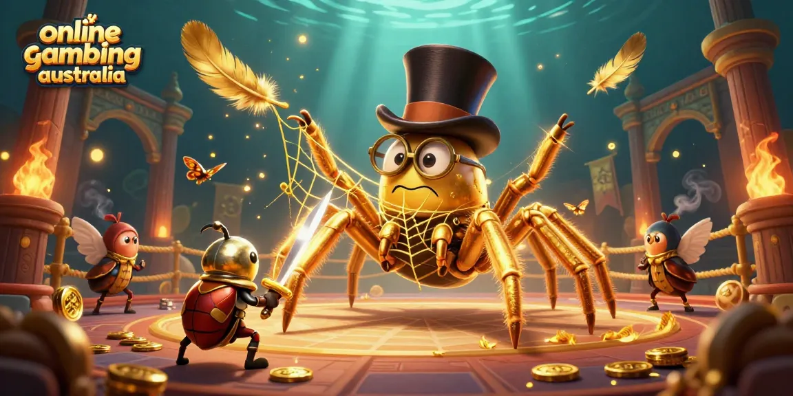 Engage in online gambling Australia with vibrant casino action featuring unique characters.