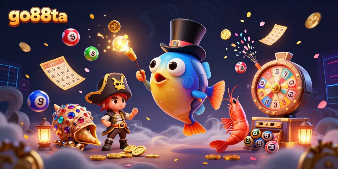 Engage with go88ta's gaming experience featuring vibrant characters, golden treasures, and thrilling lottery excitement.