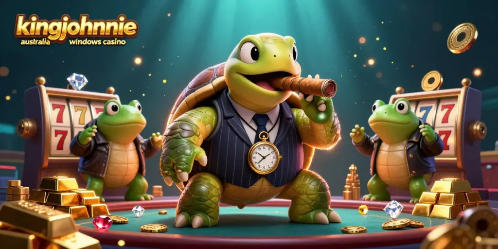 Engage with kingjohnnie australia windows casino through a vibrant 3D scene filled with dynamic gambling elements.