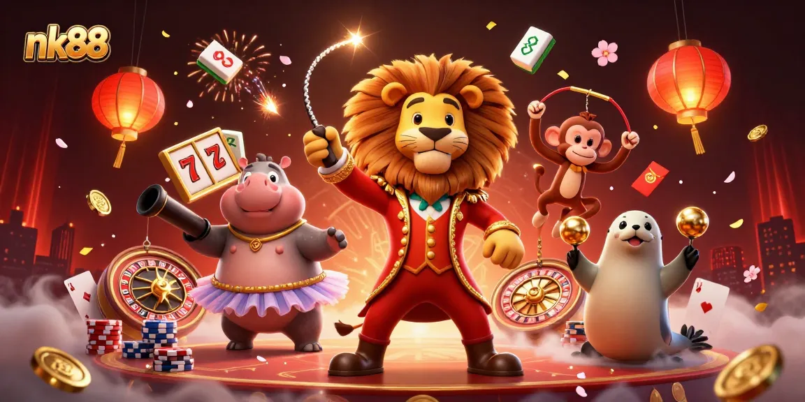 Engage in vibrant gameplay experiences at nk88 with lively carousel characters and rich casino elements.