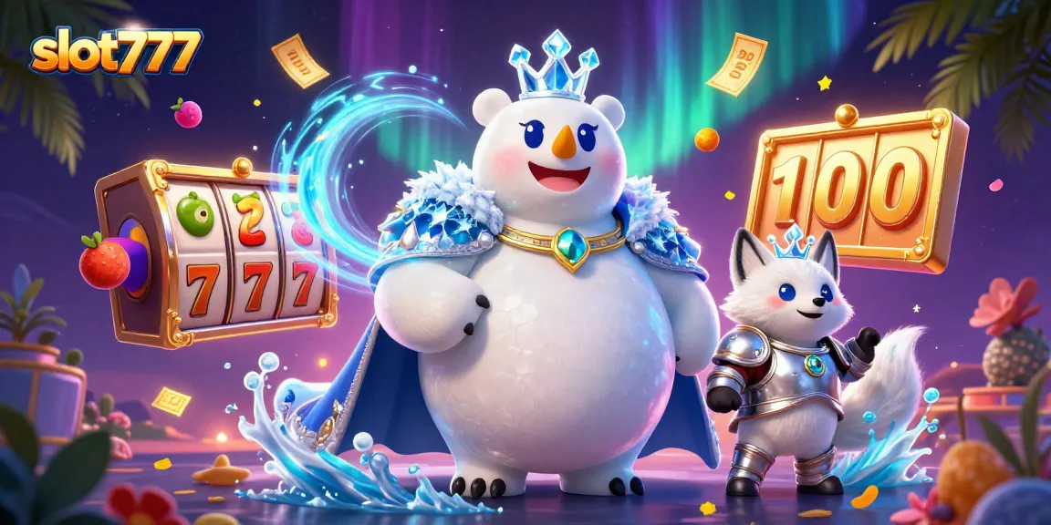 Experience the thrill of slot777 with vibrant jackpot action and animated characters in a dynamic casino scene.