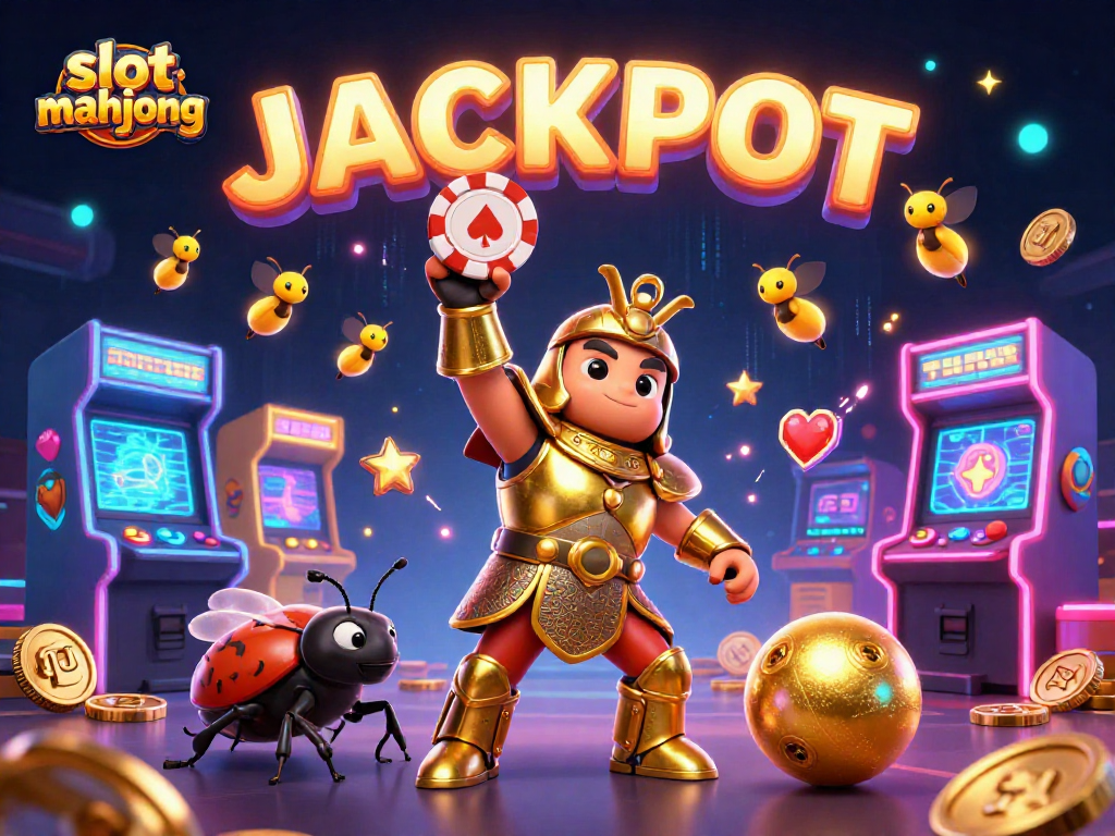Experience the excitement of slot mahjong as colorful elements fill the scene with vibrant casino energy.