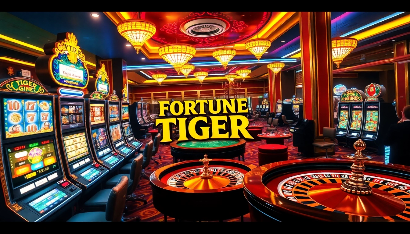 Experience the thrill of Fortune Tiger ขั้นต่ำ 1 บาท with vibrant slot machines and casino action.