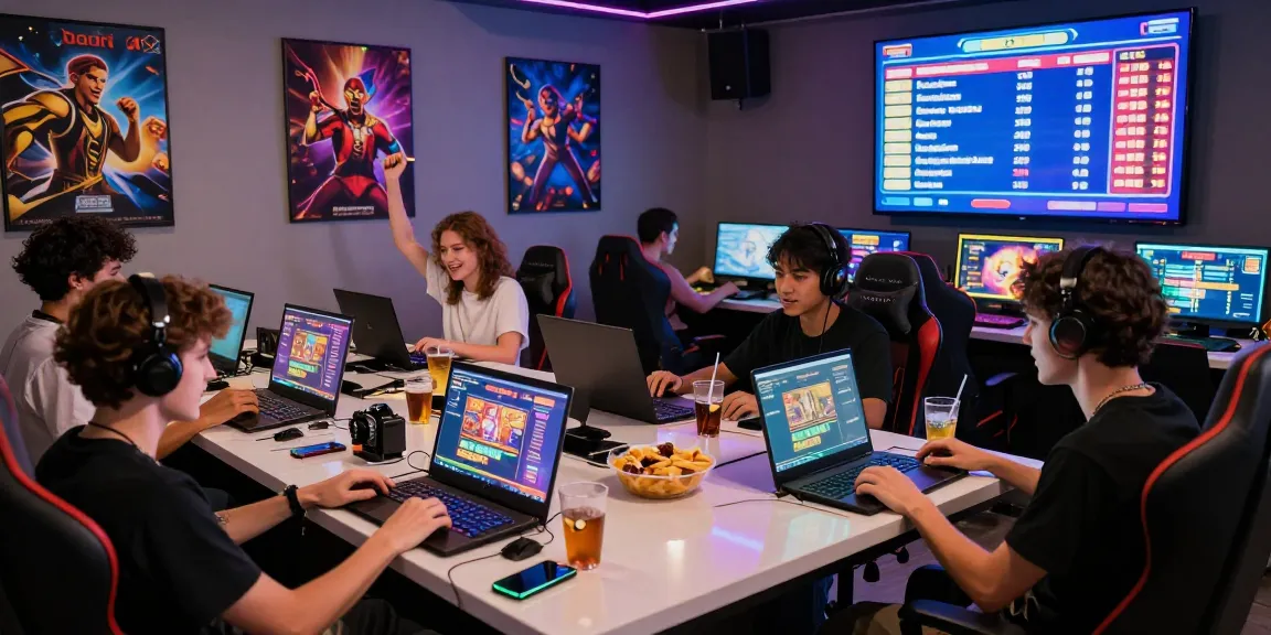 Pajaktoto login scene with players enjoying casino games in a vibrant lounge.