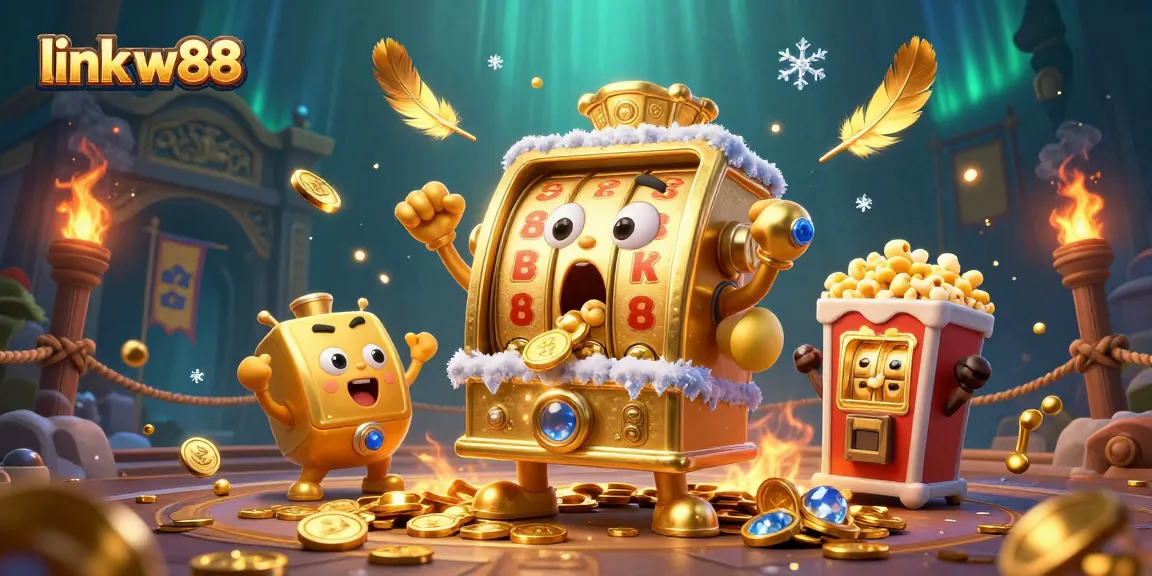 Chơi game tại link w88 với máy đánh bạc vàng và không khí phấn khích từ các game khác.