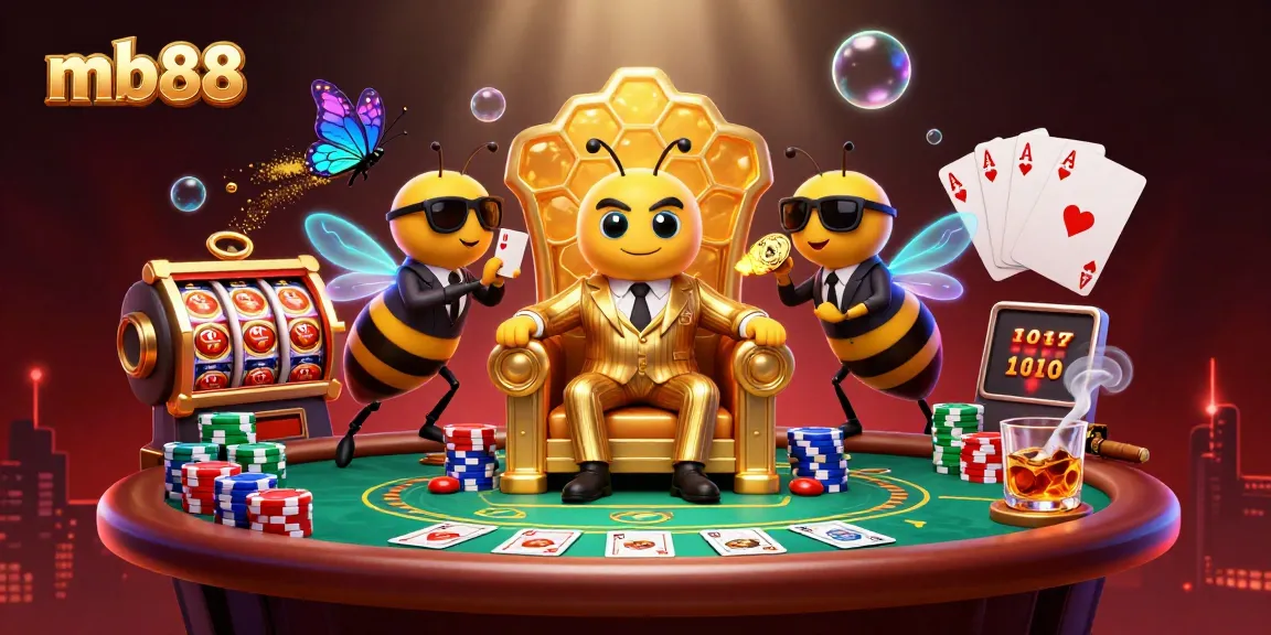 mb88 offers thrilling gambling action with vibrant casino elements in this dynamic illustration.