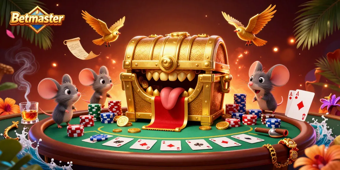 Engage with Betmaster's exciting action in a vibrant 3D casino scene filled with poker excitement.