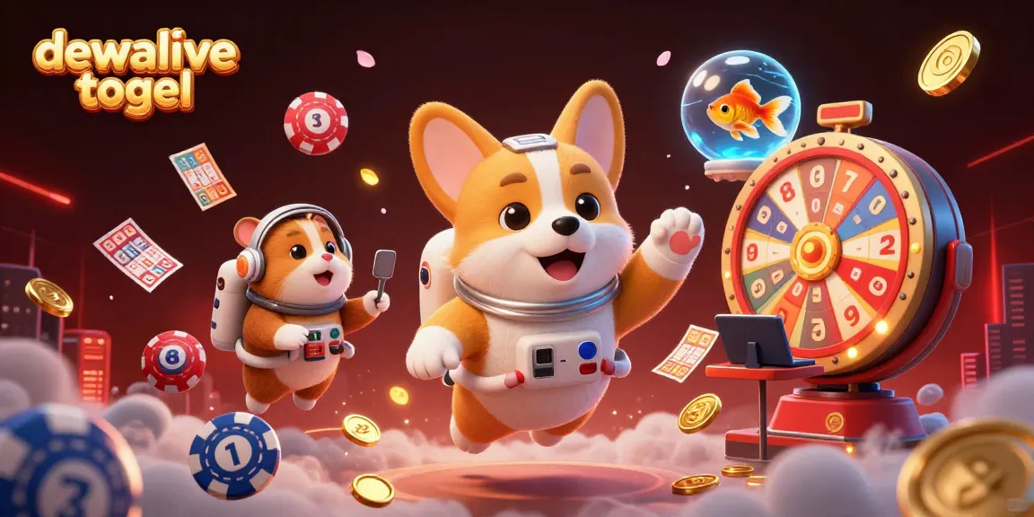 Menyaksikan peluang menang di dewalive togel dengan latar belakang penuh warna dan karakter menarik.