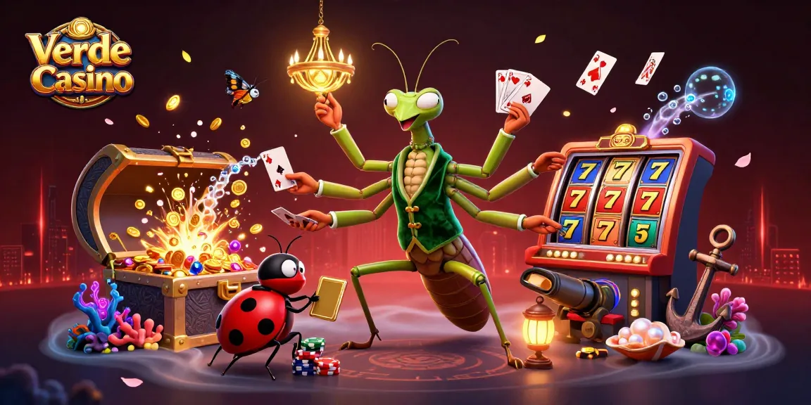 Verde Casino játékosainak virágzó bónusz lehetőségeit ábrázoló élénk 3D illusztráció.