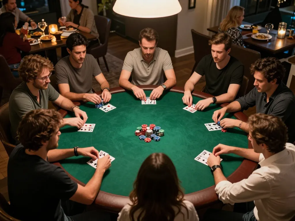 Experience an exciting home poker night with friends while playing 388bet.