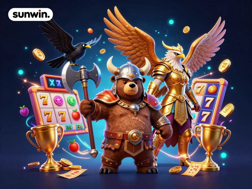 Experience the excitement of slots and jackpots with sunwin. in this vibrant, dynamic casino scene.