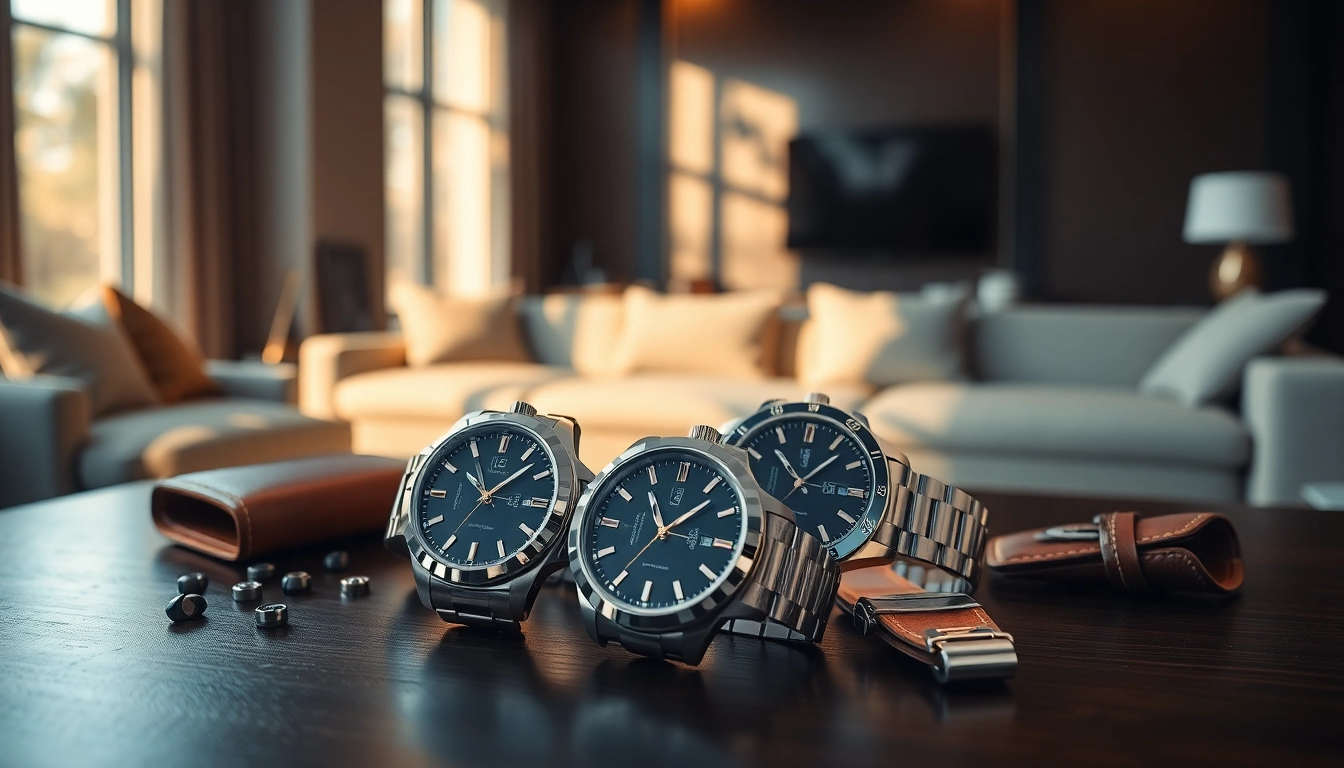 Showcasing replica watches with intricate designs in a luxurious setting