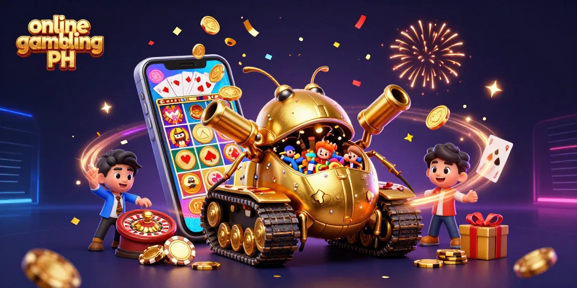 Experience the thrill of online gambling PH with a vibrant 3D casino illustration