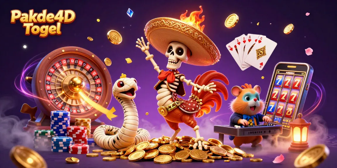 Experience excitement with Pakde4D Togel as a skeleton mariachi rooster celebrates amidst sparkling coins.