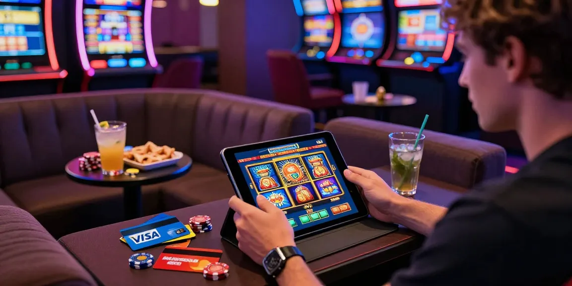 Exciting online gaming at https://lctltd.co.uk showing credit card deposits in a vibrant casino atmosphere.