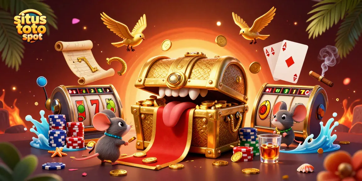 Experience thrilling gameplay at situs toto slot with vibrant slot reels and golden treasure.