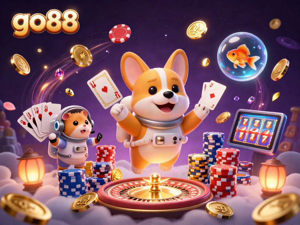 Engage in thrilling adventures with go88, a dynamic space casino experience filled with floating coins and vibrant game elements.