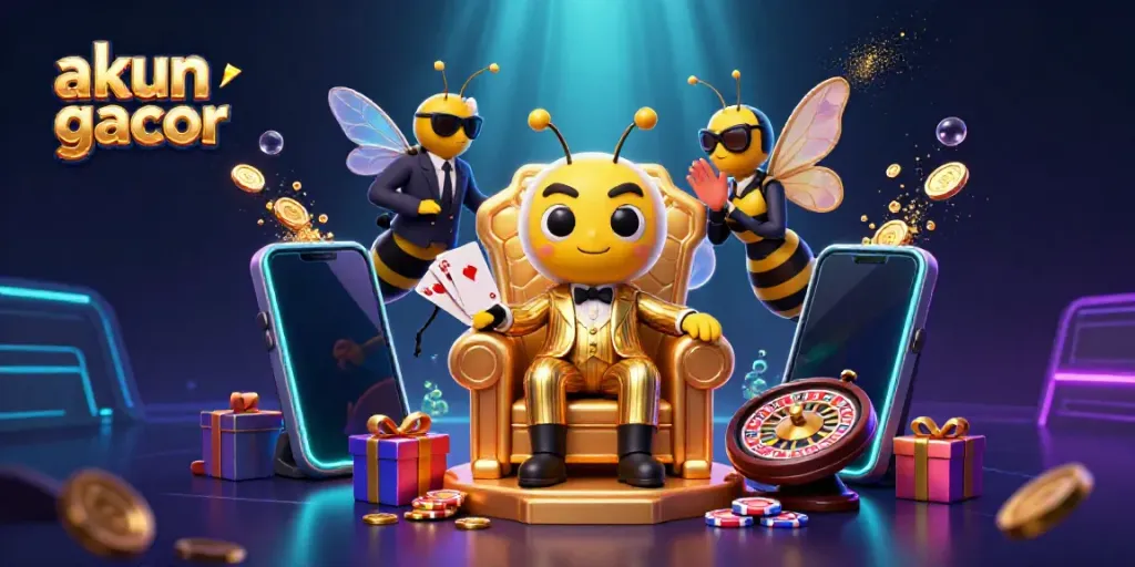 Engage with akun slot gacor as a bee mob boss rules the casino world in a cartoonish 3D realm