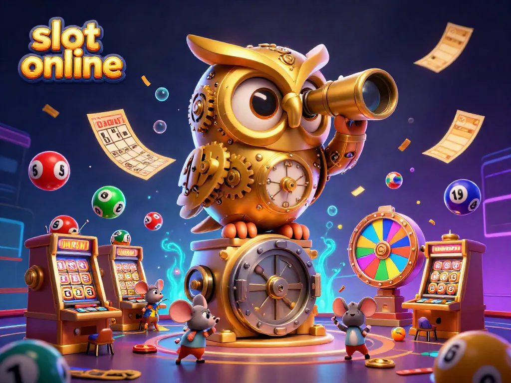 Experience the thrill of playing slot online with vibrant characters and dynamic casino elements.