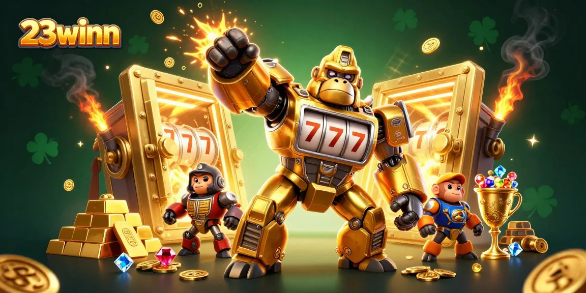 Engage with 23winn's dynamic gaming world through stunning 3D visuals and vibrant casino elements.